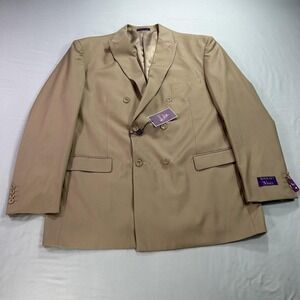 NEW Vinci Blazer Mens 48L Beige Double Breasted Super 150s Zegna Dress Jacket
